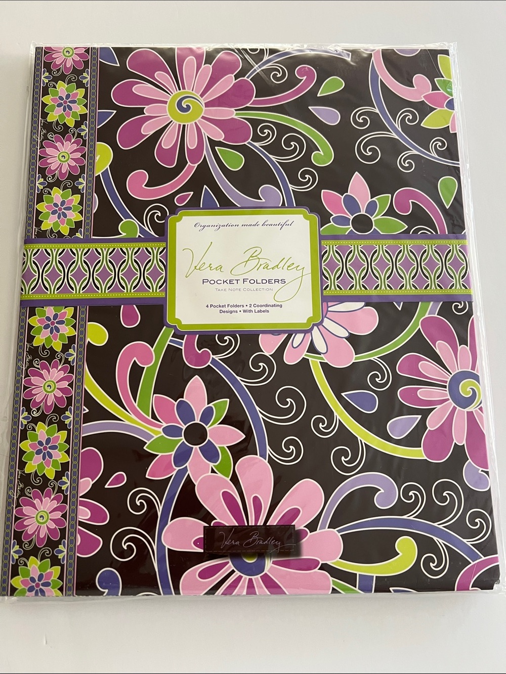 Vera Bradley Floral Pocket Folders in Purple Punch